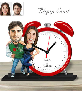 Kişiye Özel Ahşap Saat-Sevgililer Günü Hediyesi Sevgili Model-8