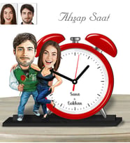 Kişiye Özel Ahşap Saat-Sevgililer Günü Hediyesi Sevgili Model-8
