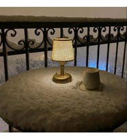 RİOLİGHT RETRO,RUSTİK,VİNTAGE LEDLİ PİLLİ RESTORANT,ODALAR,OTELLER,CAFE 2 İÇİN ABAJUR GECE LAMBASI  (Eskitme Altın)