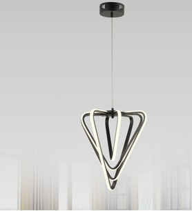 Üçgen 4'Lü Oturma Odası Led Avize (Siyah)