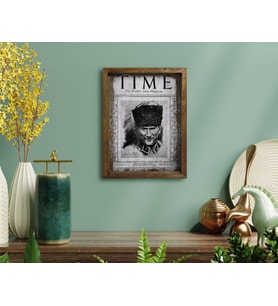 BK Home Atatürk Tasarımlı Doğal Masif Ahşap Çerçeveli Tablo-30