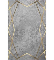 Eliana Home Baskılı, Yıkanabilir Kaymaz Taban Salon Halısı LNA1310 100x150 cm (Gri)