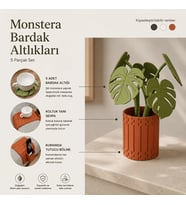 Monstera Bardak Altlığı Seti