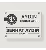 Avukatlara Özel Kapı Tabela Büro Ofis Mini Giriş Tabelası Avukat Ofis Tabela (Siyah)