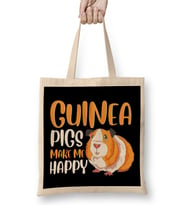 Guinea Pigs Make Me Happy Adorable Pet Guinea Pig Bez Çanta Uzun Saplı