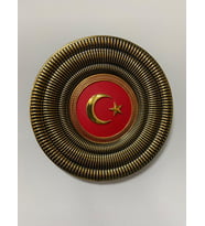 Tabak Türk Bayrağı (Ayaklı) 15cm (Sarı Altın)
