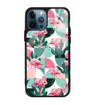 iPhone 11 Pro Max Retro Flamingo Duvar kağıdı Tasarımlı Glossy Telefon Kılıfı