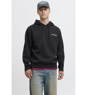 Erkek Jack & Jones JJYUKI Front Sweat Hood – Kapüşonlu, Yumuşak Kumaş, Rahat Kesim, Günlük Kullanıma Uygun Sweatshirt (Siyah)