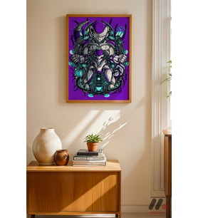 Dragon Ball Mecha Frieza Poster, Ahşap Çerçeveli Duvar Tablosu - Anime Severlere Özel