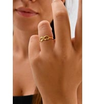 Sonsuzluk 925 Ayar Gümüş Yüzük (Gold)
