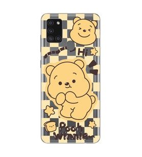 Samsung Galaxy A21S Uyumlu Winnie The Pooh Desenli Şeffaf Telefon Kılıfı