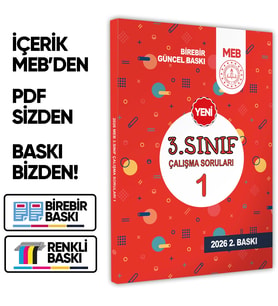 2026 MEB İlkokul 3.Sınıf Çalışma Soruları 1 Tüm Dersler Kazanım Pekiştirme Kitabı BASKI ÜCRETİ
