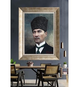 Gümüş Çerçeveli Atatürk Tablo za354