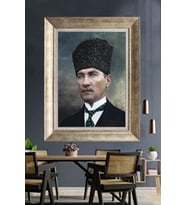 Gümüş Çerçeveli Atatürk Tablo za354