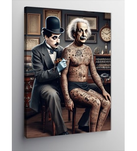 Kanvas Tablo Chaplin Ve Einstein