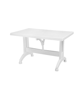 Omnipazar MT-GF212 Prima Ancora Plastik Dikdörtgen Bahçe Balkon Masa 75x120 cm (Beyaz)