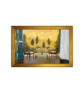 Manzara Temalı Kanvas Tablo 80 x 110 cm Gold Çerçeve