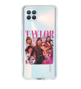 Oppo Reno 4 Lite Uyumlu Taylor Swift Desenli Şeffaf Telefon Kılıfı