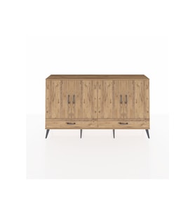 Arges Konsol 6 Raflı 2 Çekmeceli 4 Kapaklı 176x30x99 Çam-Çam