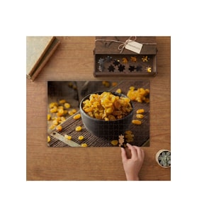 Kasede Sarı Üzüm Kurusu Tasarımı 240 parça Ahşap Puzzle Ahşap Kutuda MP04125