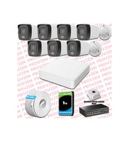 Provzen Hikvision 7 Kameralı IP Full HD Renkli Güvenlik Kamerası Mikrofonlu