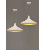  RİOLİGHT MODERN BEYAZ  İÇİ GOLD ODA, CAFELER İÇİN TEKLİ METAL SARKIT AVİZE ÇAP:35CM 1ADET FİYATIDIR
