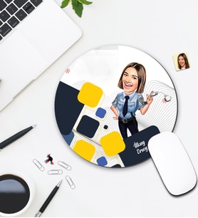 Kişiye Özel Karikatür Polis Tasarımlı Mouse Pad 066