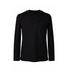 Trender Waffle O Yaka Siyah Erkek Sweatshirt 5073-2