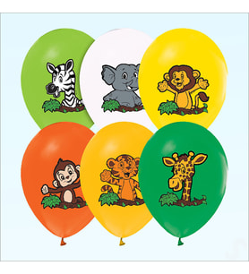 Safari Sevimli Hayvanlar Temalı 30cm Balon - 5 Adet