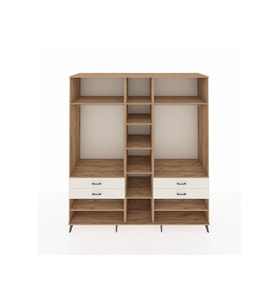 Kronos Dolap 11 Raflı 4 Çekmeceli 2 Askılı 220x59x243 Çam-Çam/Aytaşı