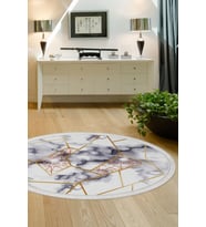 Dijidekor Halı Gold Kristal Saçaklı Yuvarlak Kaymaz Kesme İnce Yolluk Kilim Salon Halısı Modelleri