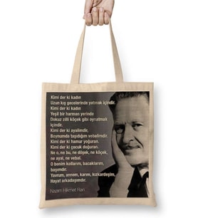 Nazım Hikmet Söz 012 Bez Çanta Uzun Saplı