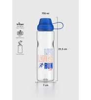 Renga Ege Yazı Desenli 750 ml Tritan Matara 912067 Fuşya (Mavi)