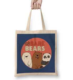 Cartoons We Bare Bears Bez Çanta Uzun Saplı