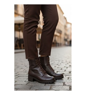 Ayakmod Premium 2680-1 Z Siyah Kadın Bot (KAHVE)