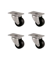 Furç Tablalı Bilyalı Teker - 32MM - Siyah HKS233 - 4 Adet