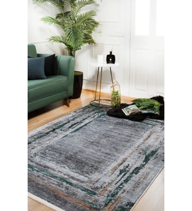 Dijital Kaymaz Yıkanabilir Gri Modern Salon Halısı Mutfak Halısı Koridor Halısı Yolluk HLN1543
