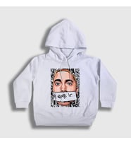 Presmono Unisex Çocuk Beyaz My Name Is Eminem Kapüşonlu Sweatshirt 336897tt