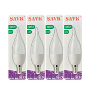 (4 Adet) Şavk 5,5W (37W) Beyaz Işık (6500K) E14 Duylu (İnce Duy) Led Kıvrık Ampul