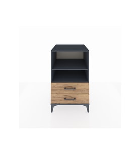 Kronos Komodin 2 Raflı 2 Çekmeceli 60x59x96 Antrasit-Çam