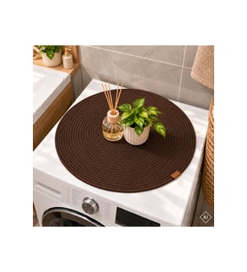 Çamaşır Makinesi Üstü Paspas 52x52 cm Kordon İp Örgü Dekoratif