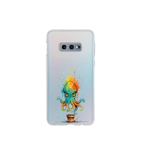 Samsung Galaxy S10e ile uyumlu Splash ahtapot tasarımlı şeffaf silikon kılıf