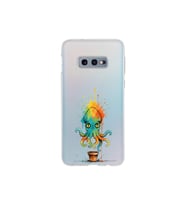 Samsung Galaxy S10e ile uyumlu Splash ahtapot tasarımlı şeffaf silikon kılıf