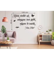 Leylaser 120*80 cm Kelebek Misalidir Aşk Ahşap Duvar Yazısı