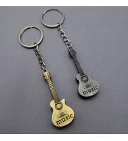 Metal Gitar Anahtarlık Gold ve Gümüş Renk 2 Adet