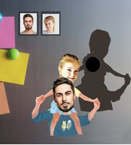 Kişiye Özel Babalar Günü Baba Kız Çocuk Karikatürlü Ahşap Magnet Model-2