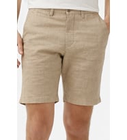 Lacoste Men's Slim Fit Bermuda Shorts Erkek Dar Kesim Keten Bermuda Şort Krem