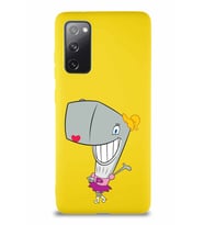 Samsung Galaxy S20 FE Soft Premier Kapak Pearl Yengeç Tasarımlı Silikon Kılıf - Sarı (Şeffaf)