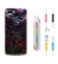 Oppo A5S A15 A16 A54 A55 A73 A74 Kılıf Kablo Koruma Spiral Silikon Dark Deer 1786