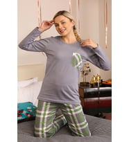 Akbeniz Kadın Uzun Kol Penye Pijama Takım 4199
